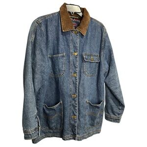 Vintage Faded Glory Denim Flannel Lined Chore Coat